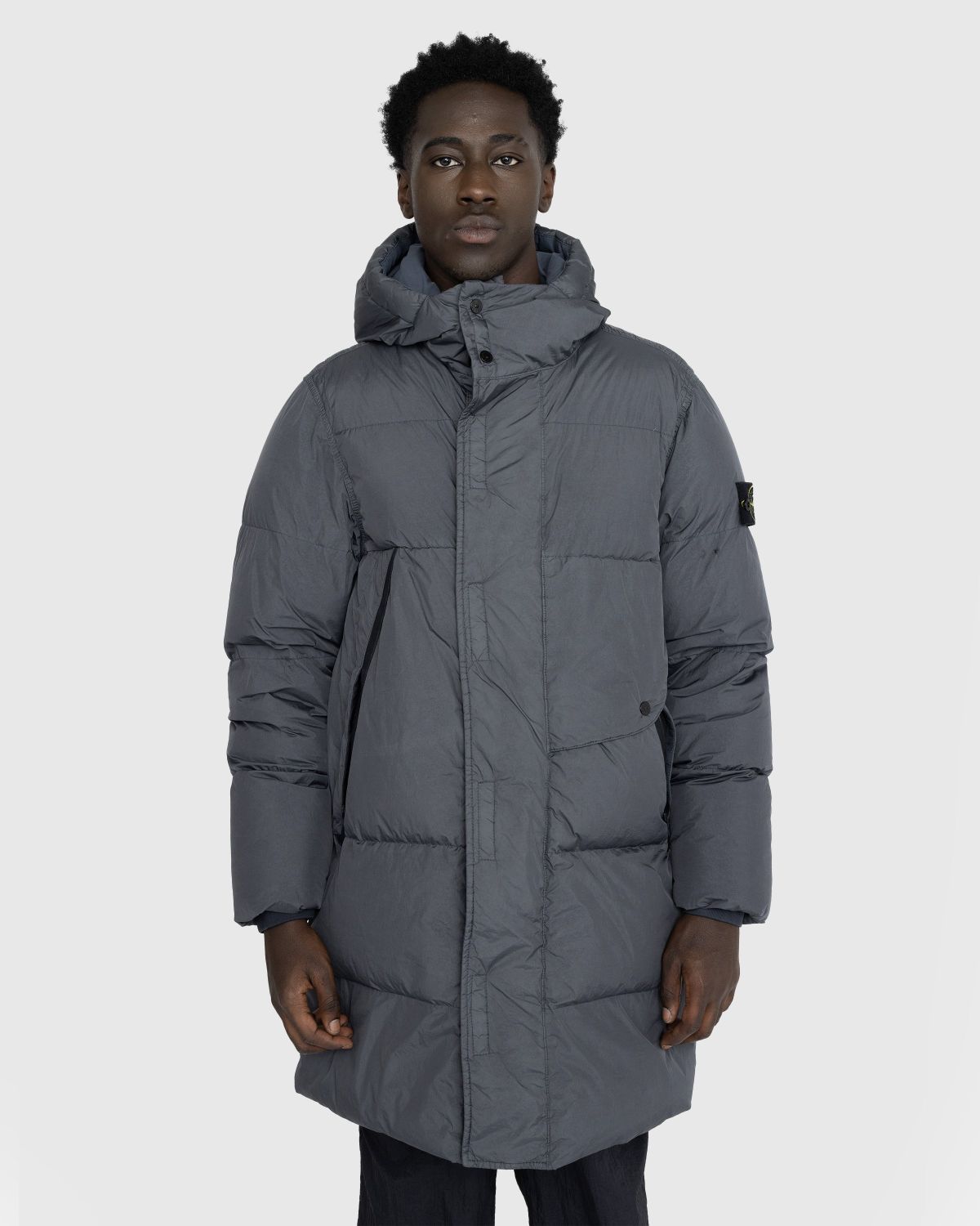 Stone Island – Garment-Dyed Long Jacket Lead Grey | Highsnobiety Shop